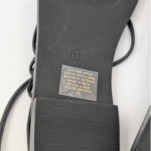 Seychelles Lilac Two Ankle Wrap Flat Sandal Women's Black Size US11 EU42 - Picture 9 of 11